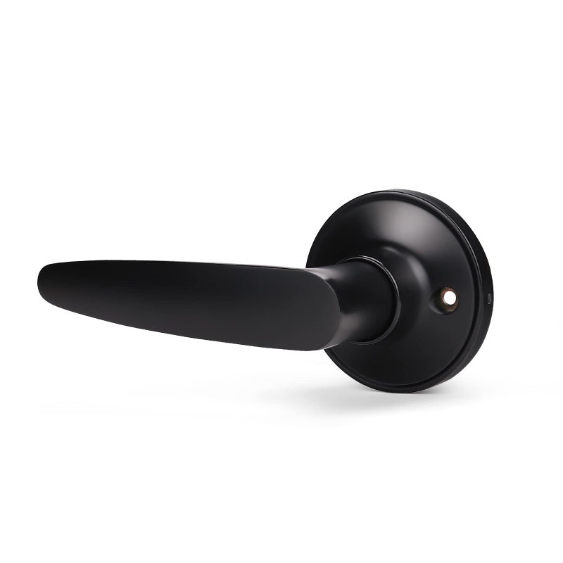 KNOBWELL 2 Pack Dummy Door Levers Door Handle for Closets with Matte Black Finish, Single Side Dummy Levers with No Latch or Lock, Easy Installation - Image 1